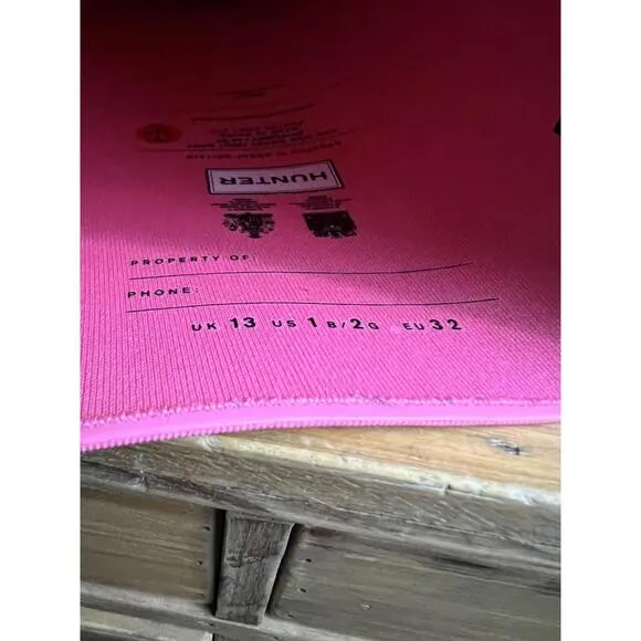 NWOB Hunter Kids Sz 1 Boys/2 Girls Original Disney Mickey Mouse PINK Rain Boots