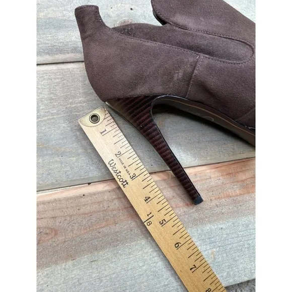 NWOB Joan &amp; David 7.5M Brown Suede Stiletto Boots Platform Heels