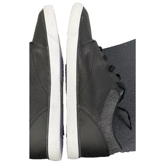 NWOB Lacoste Men Minzah 319 1 P CMA Black Leather Lifestyle‎ Sneakers Shoes SZ 8