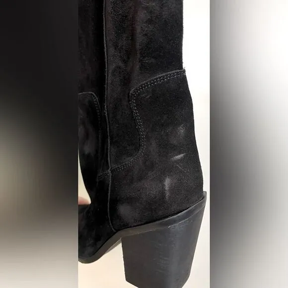 NWOB Steve Madden Western heel black suede boots sz 10