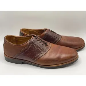 NWOB TB Phelps‎ David Oxford Saddle Shoes Brown Leather Lace Up Size 11 M