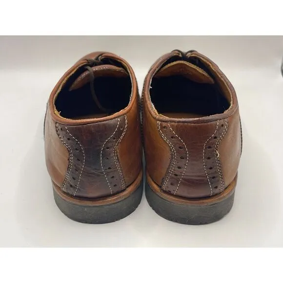 NWOB TB Phelps‎ David Oxford Saddle Shoes Brown Leather Lace Up Size 11 M