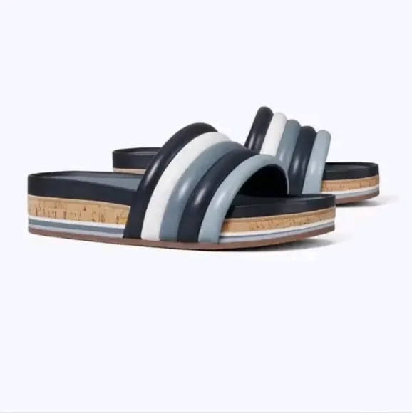 NWOB Tory Burch Quilted Flatform Sandals. Size 9.5