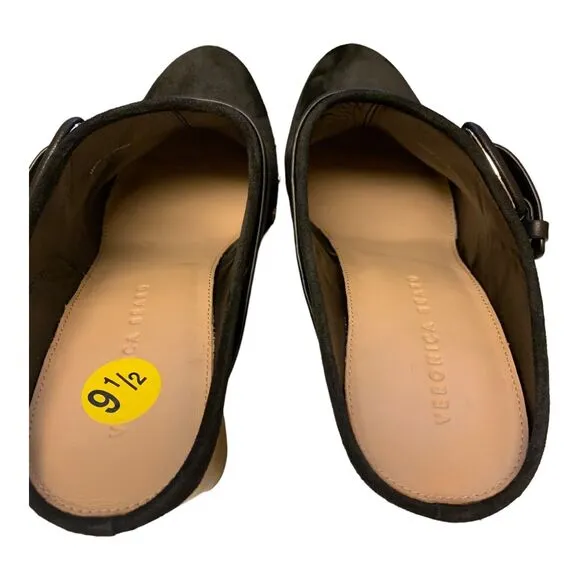 NWOB Veronica Beard Black Clogs Wedge Hendrix Heels Mules Slip Ons Shoes 9.5