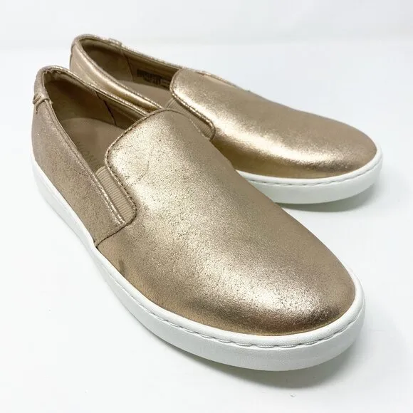 NWOB Vionic Metallic Rose Gold Suede Avery Slip-Ons Comfort Shoes Women's Size 9