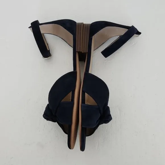 NWOT Ann Taylor Navy Suede Knot Slingback Sandals, Size 8.5