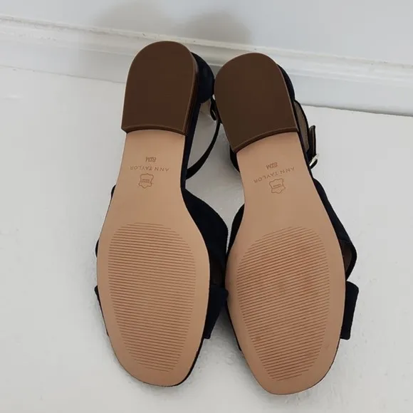 NWOT Ann Taylor Navy Suede Knot Slingback Sandals, Size 8.5