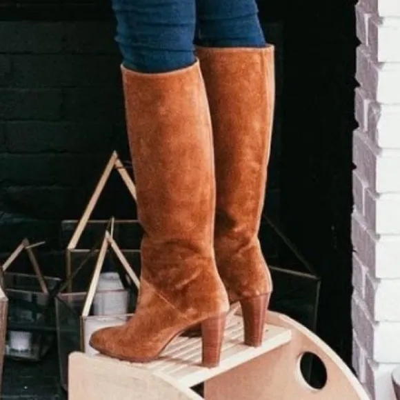 NWOT Sezane Abby Knee High Suede Boots FR 40