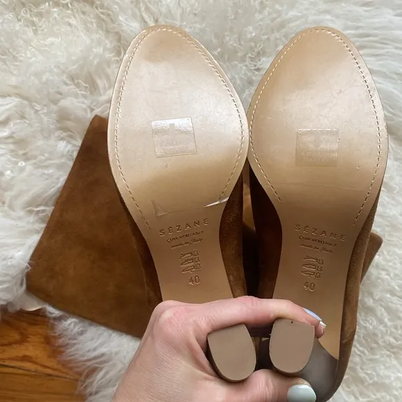 NWOT Sezane Abby Knee High Suede Boots FR 40