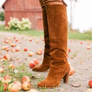 NWOT Sezane Abby Knee High Suede Boots FR 40