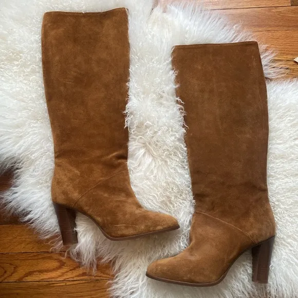 NWOT Sezane Abby Knee High Suede Boots FR 40