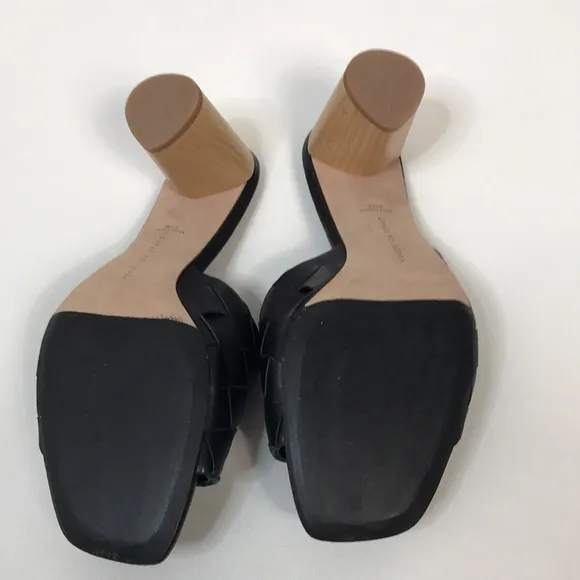 NWOT Veronica Beard Kiele Woven Napa Block-Heel Sandals
