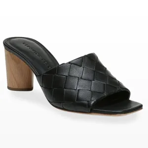 NWOT Veronica Beard Kiele Woven Napa Block-Heel Sandals