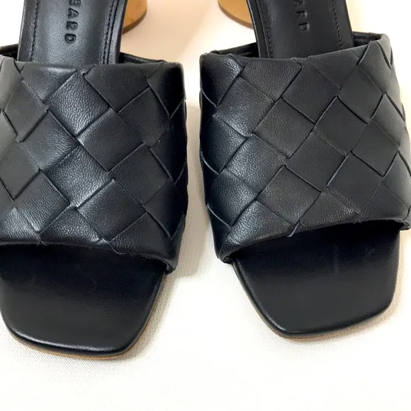 NWOT Veronica Beard Kiele Woven Napa Block-Heel Sandals