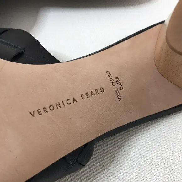 NWOT Veronica Beard Kiele Woven Napa Block-Heel Sandals