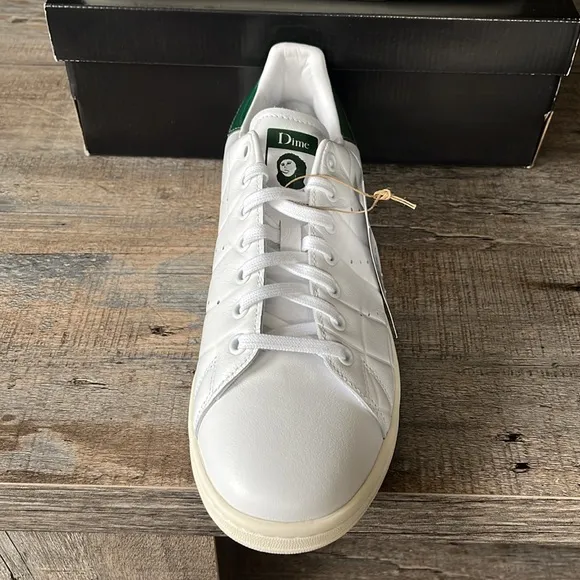 NWT Adidas Originals Men's Dime Stan Smith 'White Green Oxide' Shoes IG2044