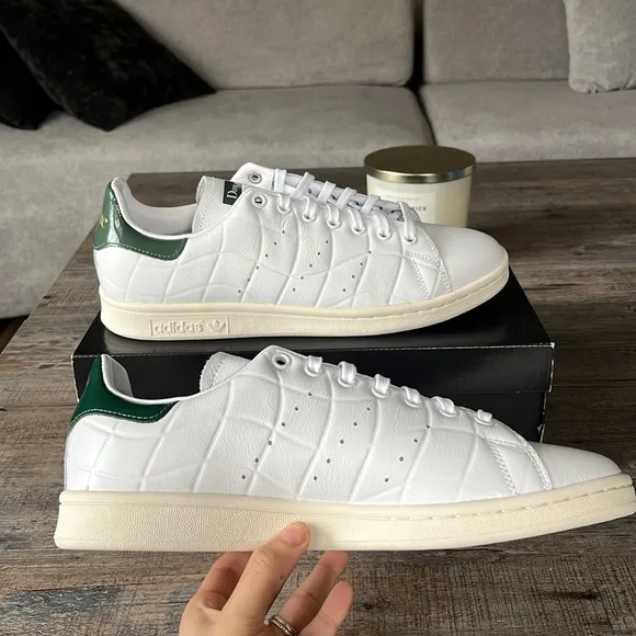 NWT Adidas Originals Men's Dime Stan Smith 'White Green Oxide' Shoes IG2044