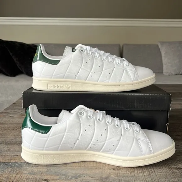 NWT Adidas Originals Men's Dime Stan Smith 'White Green Oxide' Shoes IG2044