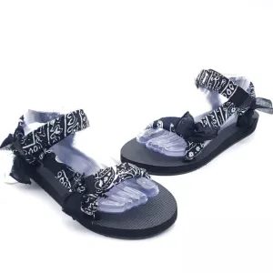 NWT ARIZONA LOVE Trekky Bandana Sandal Women's Black Size 40 (10) Recycled
