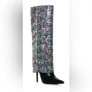 NWT AZALEA WANG KNEE HIGH EMBELLISHED BOOTS