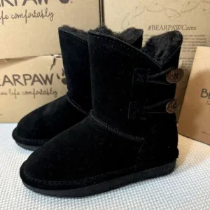 NWT Bearpaw Rosaline toddler boots cowhide suede exterior wool blend interior