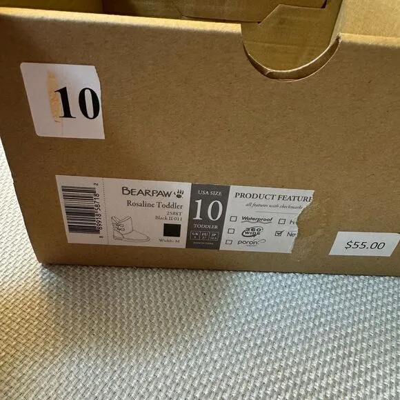 NWT Bearpaw Rosaline toddler boots cowhide suede exterior wool blend interior