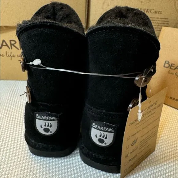 NWT Bearpaw Rosaline toddler boots cowhide suede exterior wool blend interior