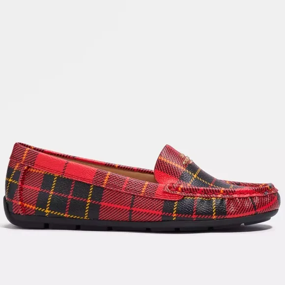 NWT Coach Marley Driver With Plaid Print.