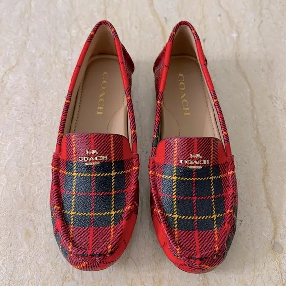NWT Coach Marley Driver With Plaid Print.
