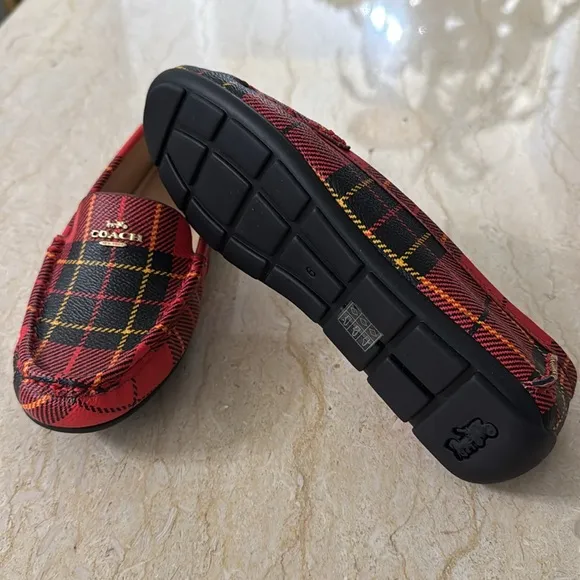 NWT Coach Marley Driver With Plaid Print.