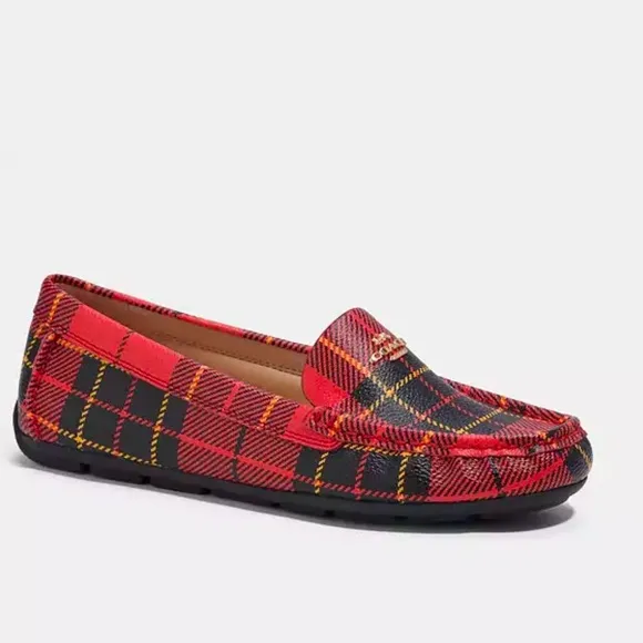 NWT Coach Marley Driver With Plaid Print.