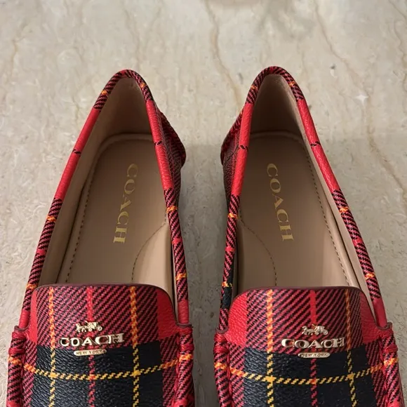 NWT Coach Marley Driver With Plaid Print.