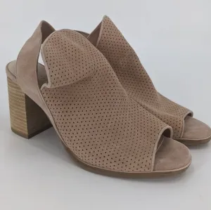 NWT COLE HAAN Suede Peeptoe Slingback Heel Booties