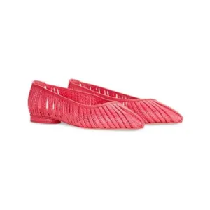 NWT CULT GAIA Womens Camellia Pink Raffia Leena Toe Slip On Flats Shoes 37