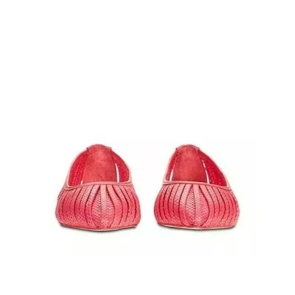 NWT CULT GAIA Womens Camellia Pink Raffia Leena Toe Slip On Flats Shoes 37