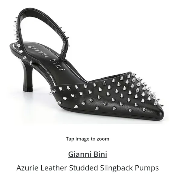 NWT Gianni Bini Azurie leather studded heels. Women's 6