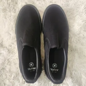 Nwt Hurley Mens Black Slip-On Shoes Size 8 Casual Canvas Sneakers
