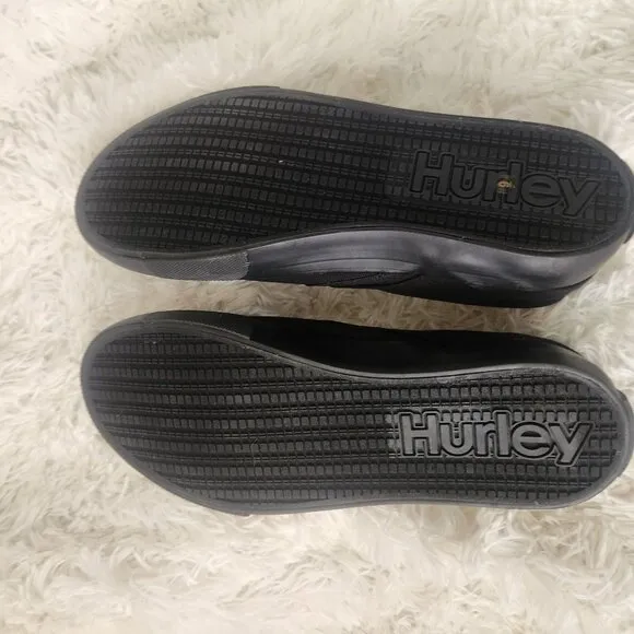 Nwt Hurley Mens Black Slip-On Shoes Size 8 Casual Canvas Sneakers