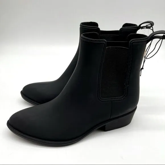 NWT Jeffrey Campbell PLAY Black Matte Rubber Ankle Boots Size 7