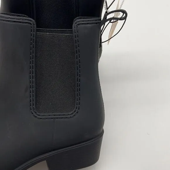 NWT Jeffrey Campbell PLAY Black Matte Rubber Ankle Boots Size 7