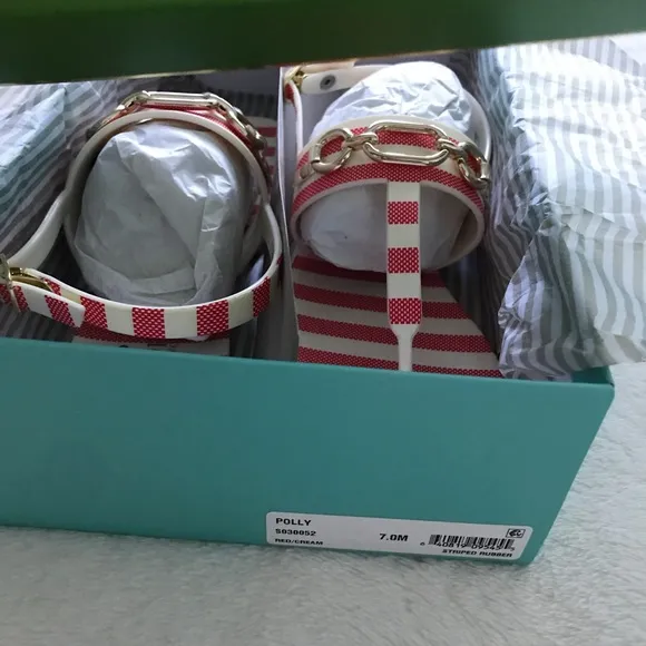 NWT Kate Spade red and white rubber sandals