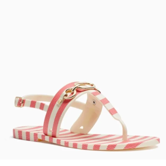 NWT Kate Spade red and white rubber sandals