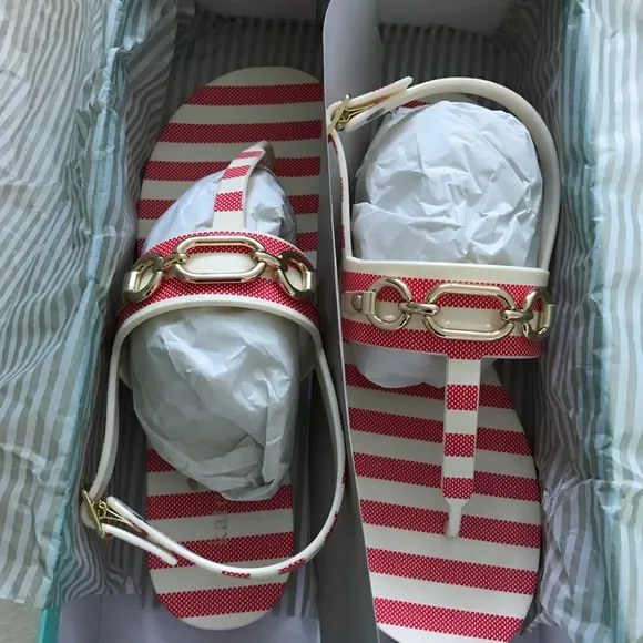 NWT Kate Spade red and white rubber sandals