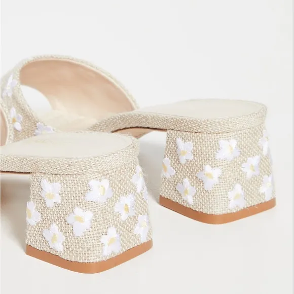NWT Larroude Brigitte Block Heel Sandals in Raw size 8