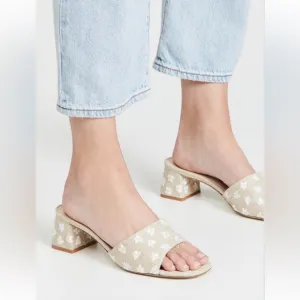 NWT Larroude Brigitte Block Heel Sandals in Raw size 8