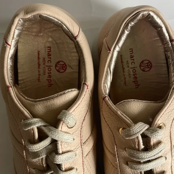 NWT Marc Joseph New York FT Greene Leather Shoes ,Cream ,Size 6.5