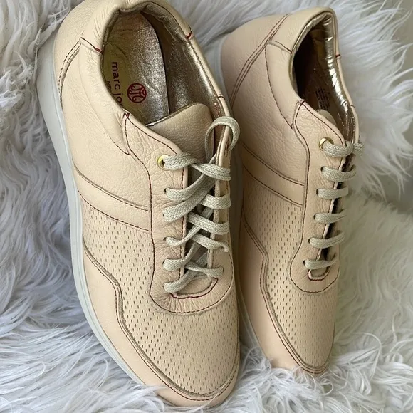 NWT Marc Joseph New York FT Greene Leather Shoes ,Cream ,Size 6.5