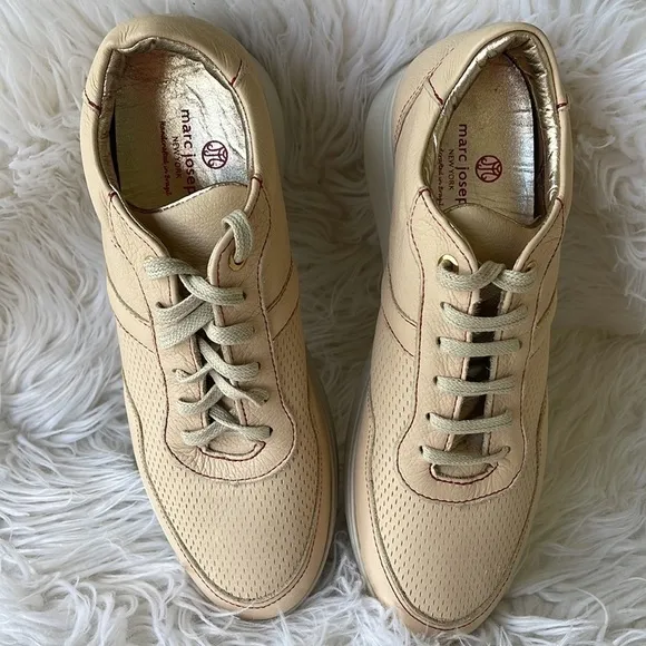 NWT Marc Joseph New York FT Greene Leather Shoes ,Cream ,Size 6.5