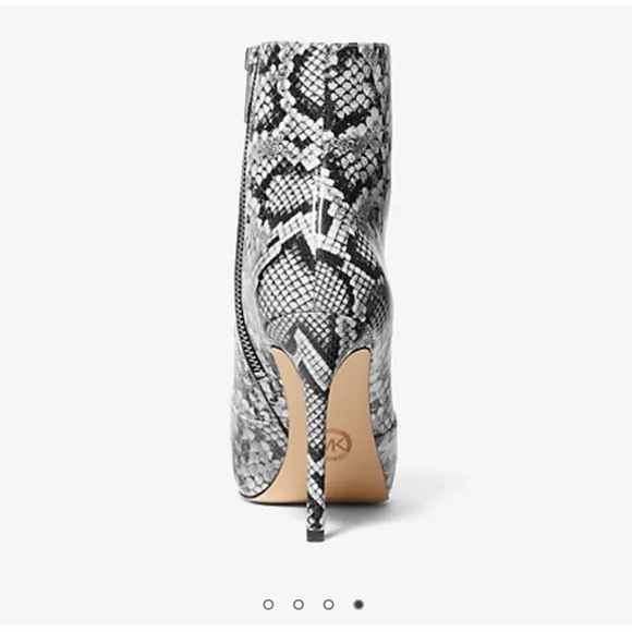 NWT Michael Kors Boots - Rue Snake Embossed Leather Ankle Boots