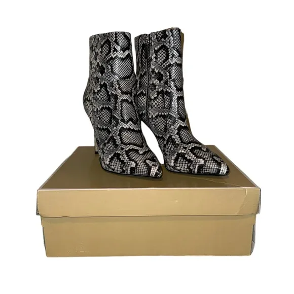 NWT Michael Kors Boots - Rue Snake Embossed Leather Ankle Boots